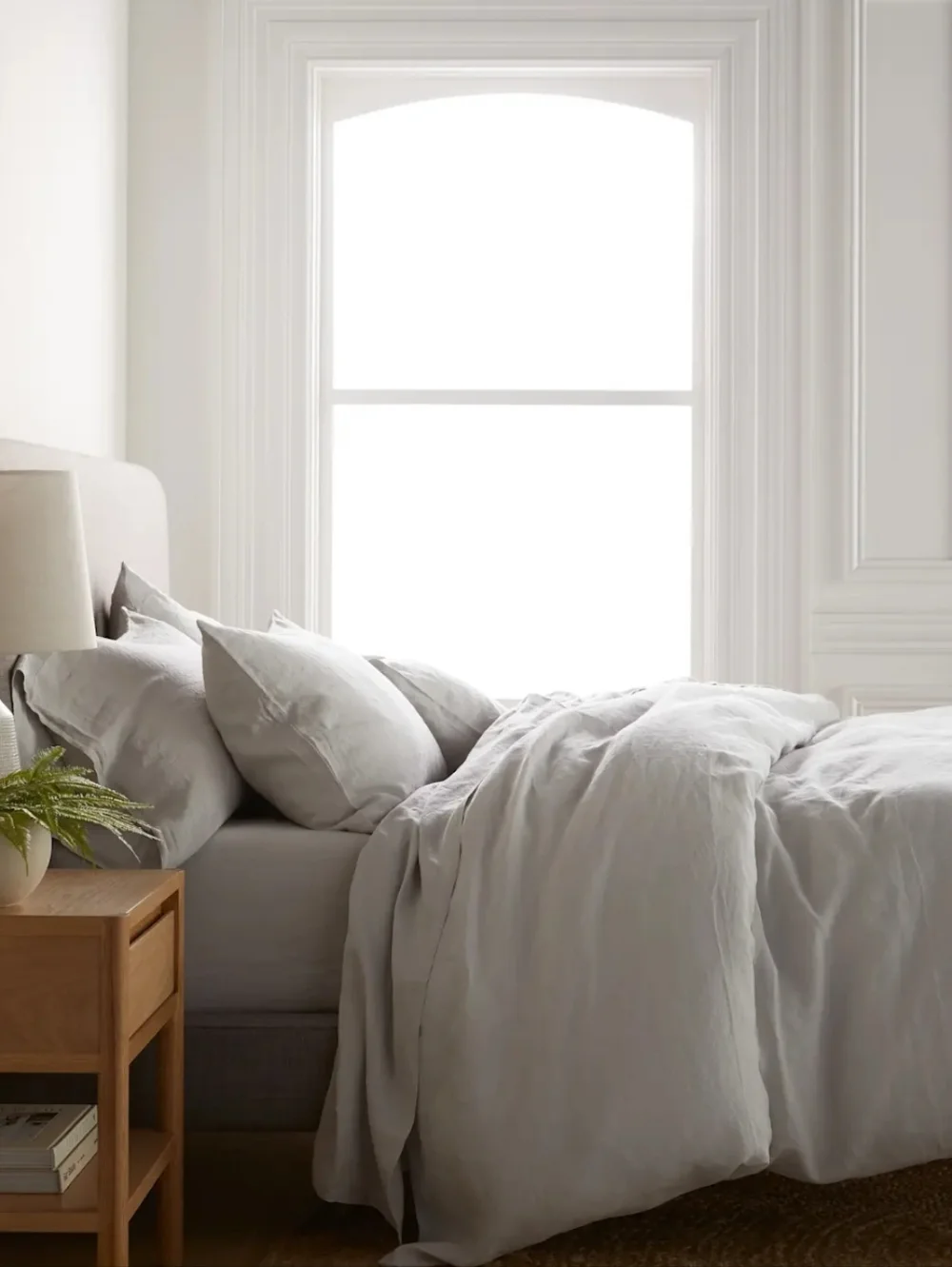 NWT Quince European Linen Duvet Cover King Cal King Light Gray 100% Linen